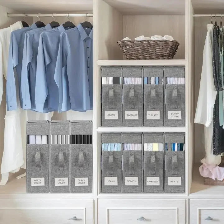 Wardrobe Storage Box Foldable Dust-Resistant Clear Window & Carry Handles