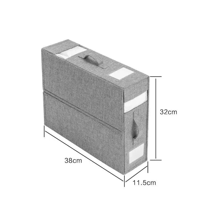 Wardrobe Storage Box Foldable Dust-Resistant Clear Window & Carry Handles