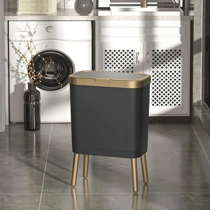 Waste Bin Slim 15L Odour-Sealing Flip-Top