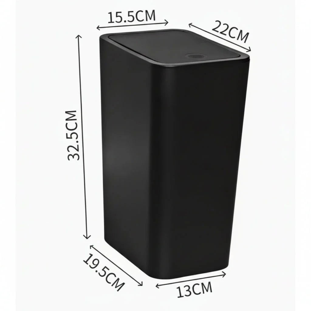 Waste Bin Slim Push-Button Lid Odor-Control 2.64-Gallon Capacity