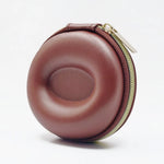 Watch Travel Case Pebbled Leather Crush-Proof Hard Shell Velvet Lined