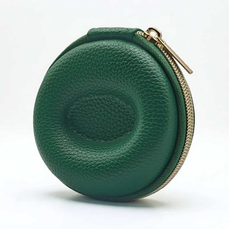 Watch Travel Case Pebbled Leather Crush-Proof Hard Shell Velvet Lined