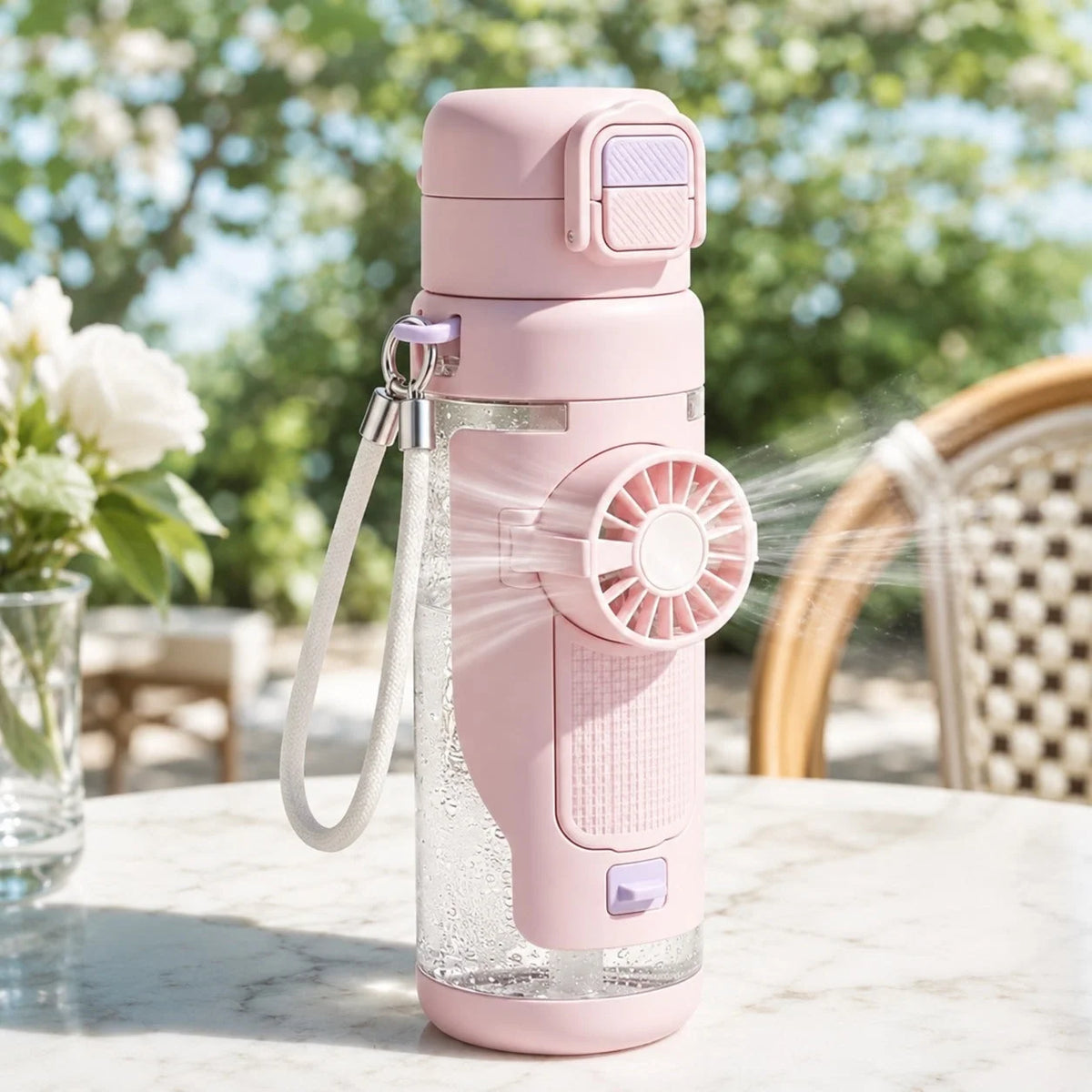 Water Bottle Built-In Fan & Cooling Mist