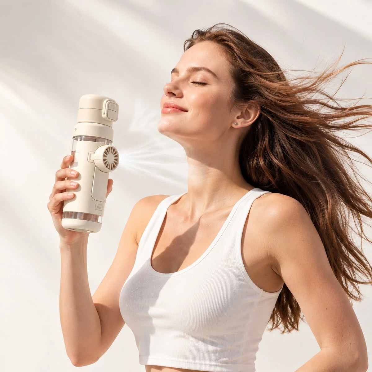 Water Bottle Built-In Fan & Cooling Mist