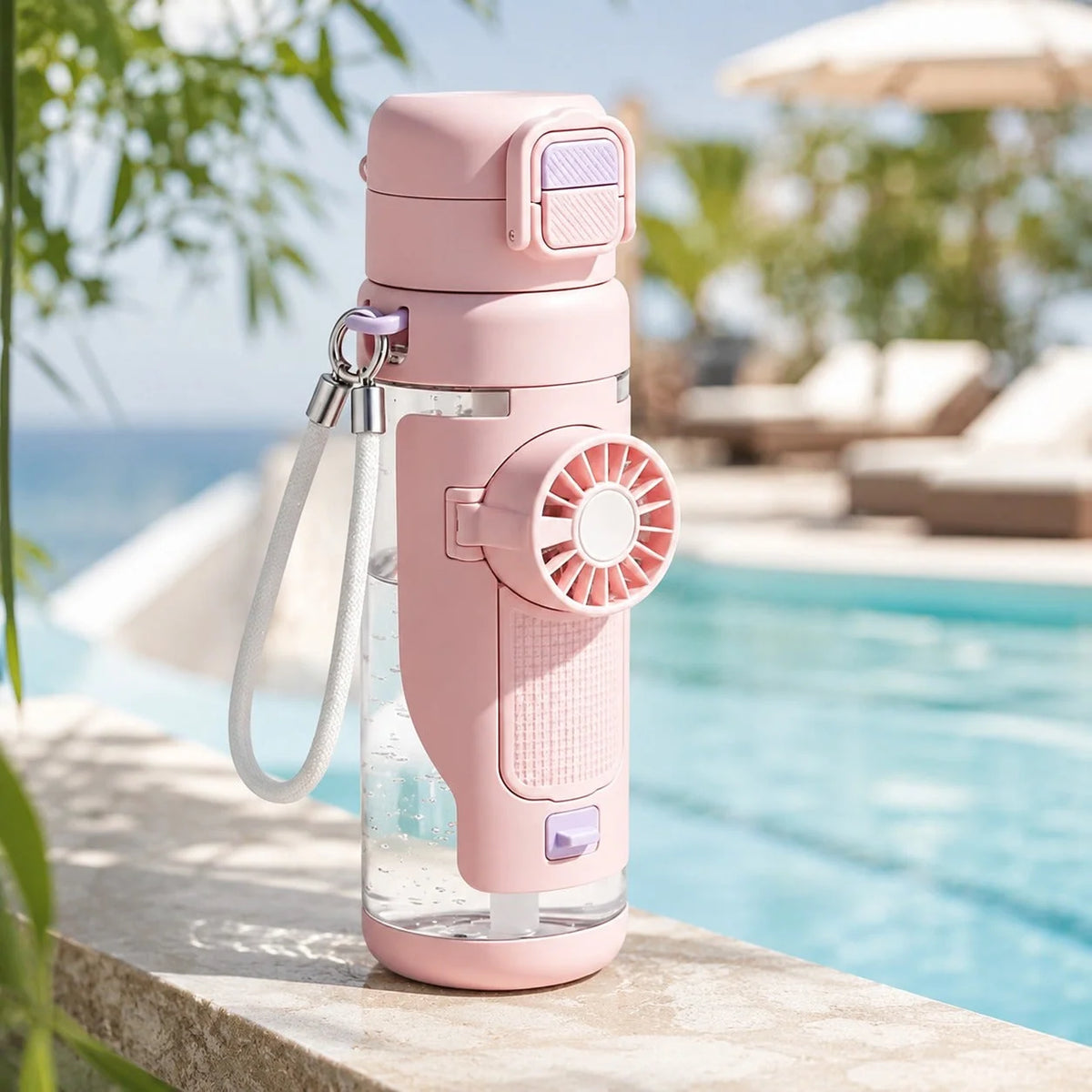 Water Bottle Built-In Fan & Cooling Mist