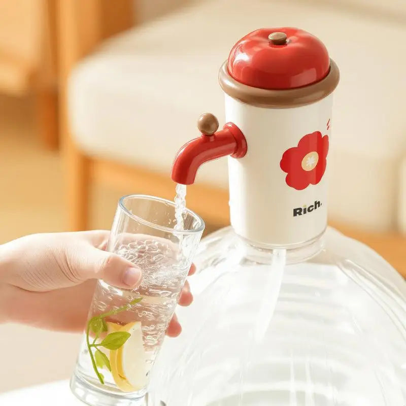 Water Bottle Dispenser Automatic Pump Flower Design Tabletop Use