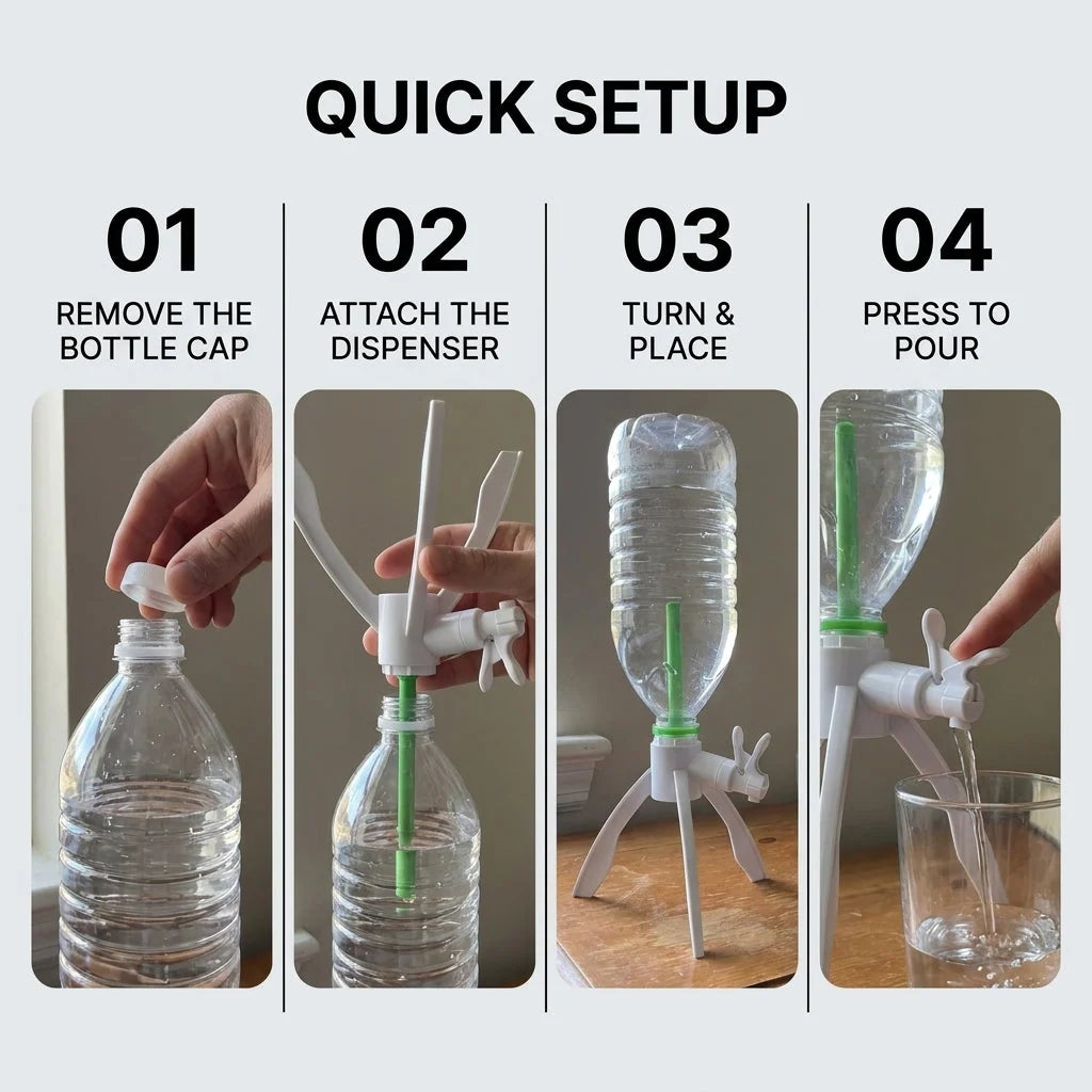 Water Bottle Dispenser Screw-On Manual Press Tap