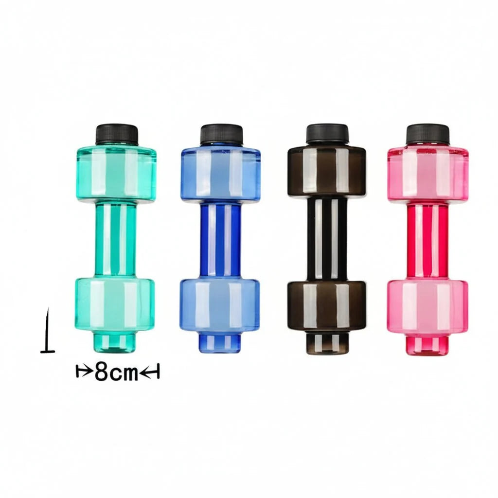 Water Bottle Dumbbell-Shaped 2-in-1 BPA-Free Plastic