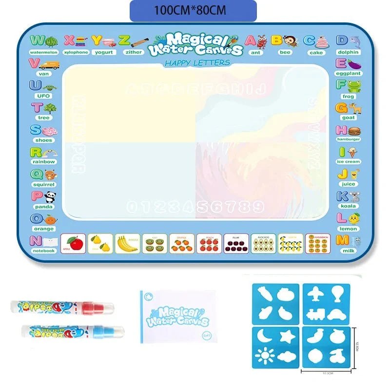 Water Drawing Mat for Kids Reusable Mess-Free Quick-Drying