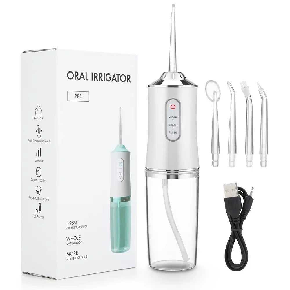 Water Flosser Cordless Rotating Tip & Adjustable Pressure