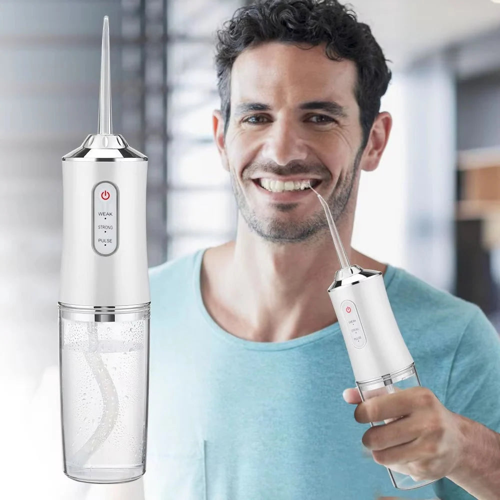 Water Flosser Cordless Rotating Tip & Adjustable Pressure