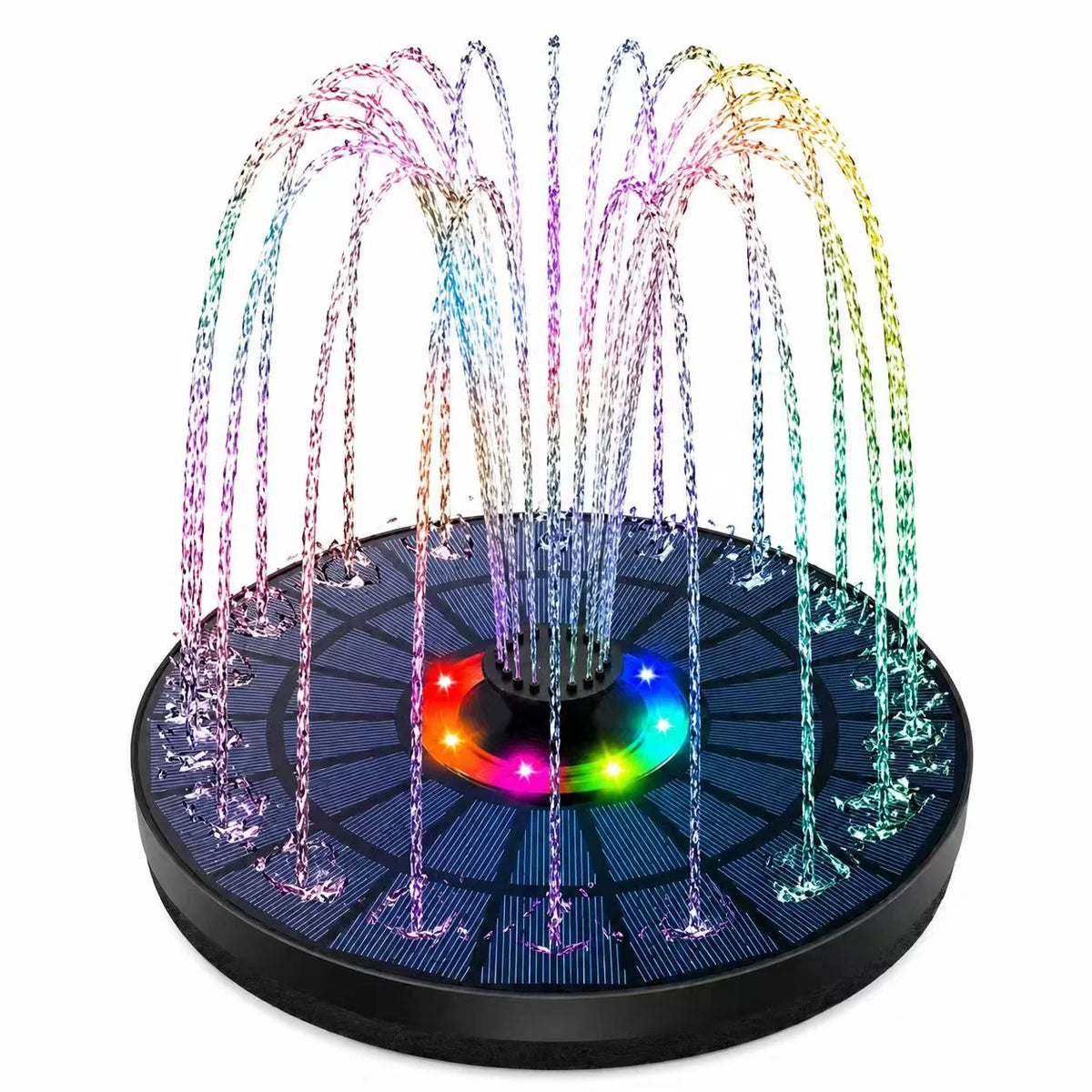 Water Fountain Solar-Powered Floating Multiple Spray Patterns