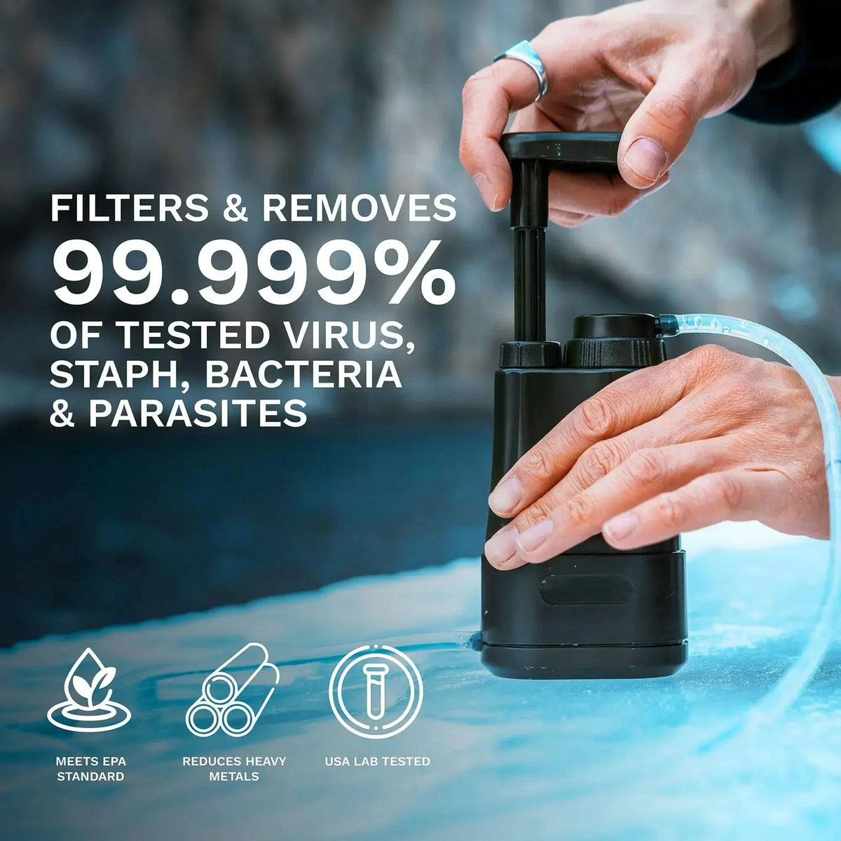 Water Purifier 3-Stage Manual Hand Pump