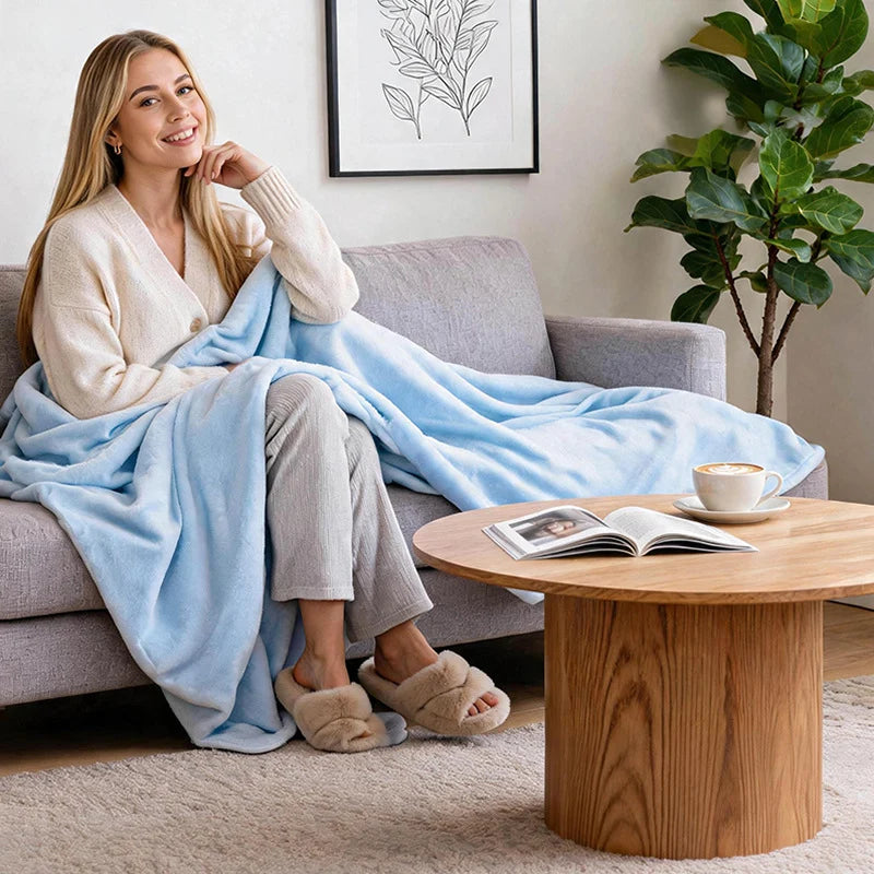 Wearable Blanket Hooded Soft Fleece Lightweight Warmth