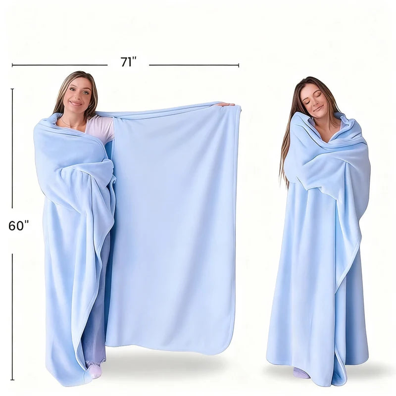 Wearable Blanket Hooded Soft Fleece Lightweight Warmth