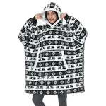 Wearable Blanket Hoodie Flannel Sherpa Lined With Pocket