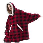 Wearable Blanket Hoodie Flannel Sherpa Lined With Pocket