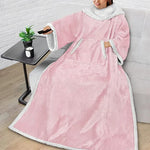 Wearable Blanket Sherpa Fleece Sleeves & Foot Pocket