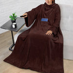 Wearable Fleece Blanket Oversized With Sleeves & Front Pocket