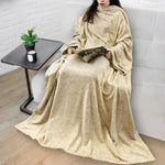 Wearable Fleece Blanket Oversized With Sleeves & Front Pocket