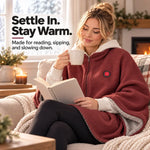 Wearable Heated Blanket USB Powered 3 Heat Settings Hands-Free Comfort