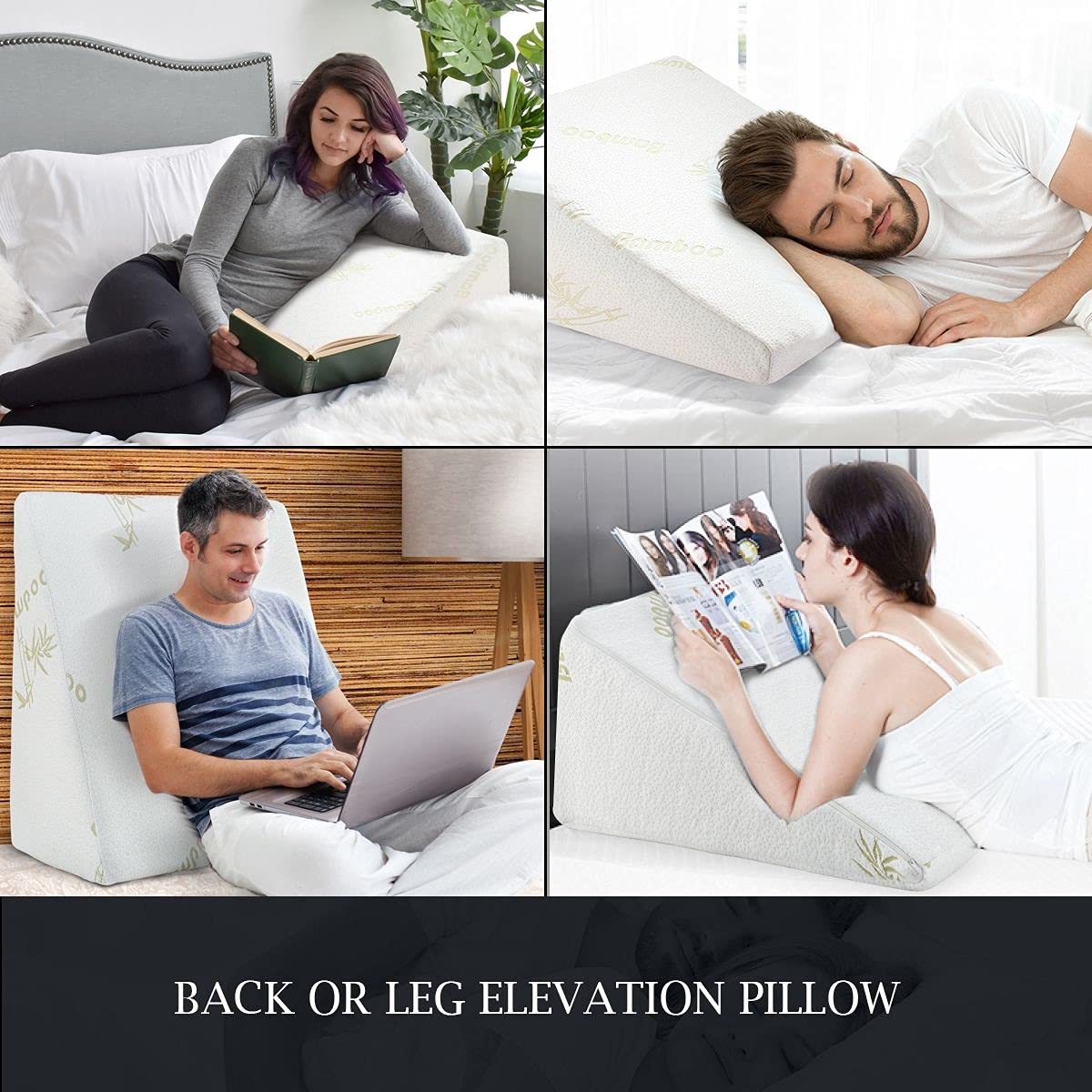 Wedge Pillow Back & Leg Support Gel Memory Foam