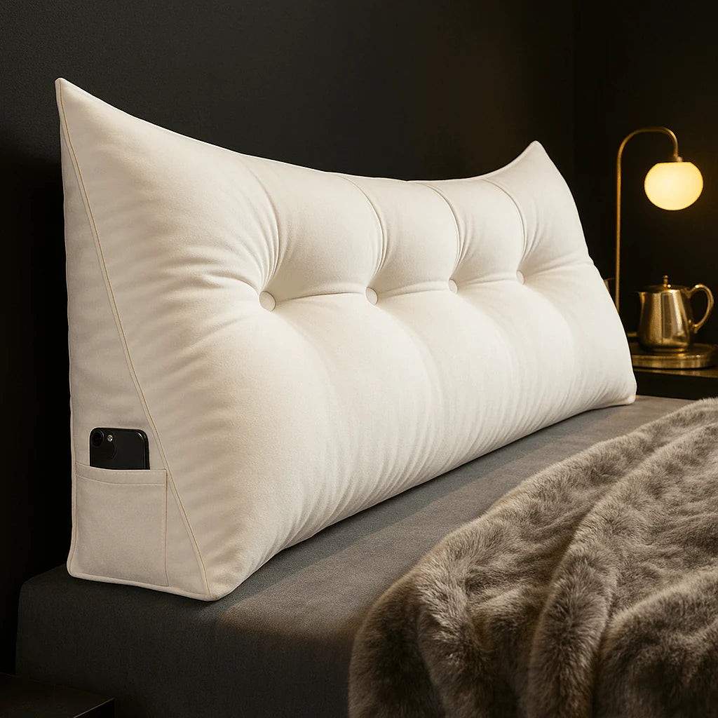 Wedge Pillow Organic Cotton Ergonomic Back Support, Bed & Sofa Use