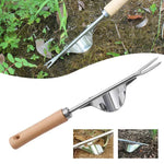 Weeder V-Shaped Head Long Wooden Handle