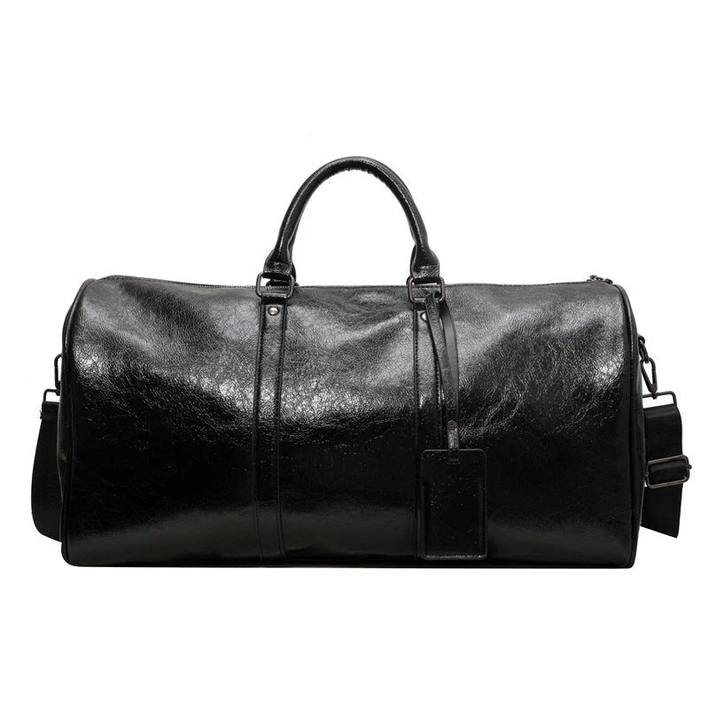 Weekend Duffel Bag Premium Leather Spacious Interior Adjustable Strap