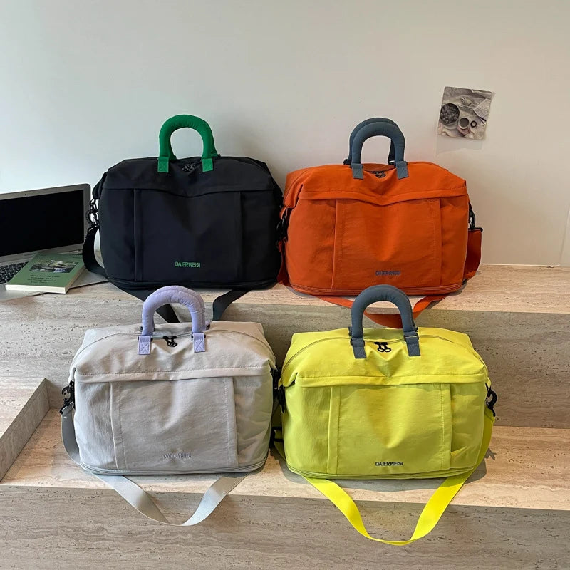 Weekender Duffel Bag Canvas Multiple Pockets & Adjustable Strap