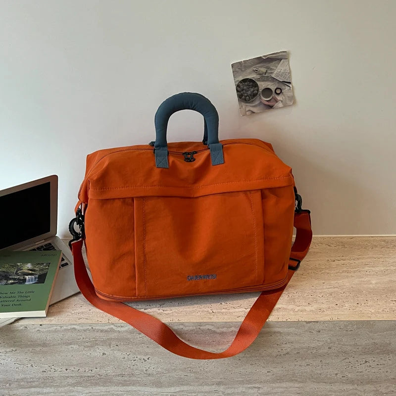 Weekender Duffel Bag Canvas Multiple Pockets & Adjustable Strap