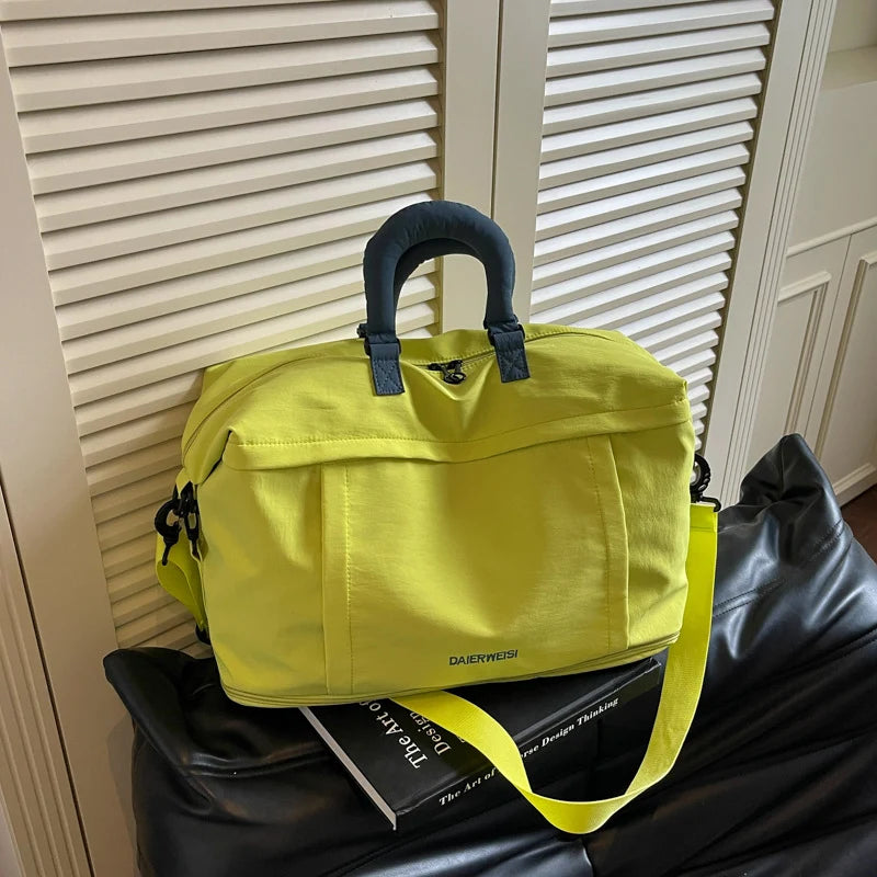 Weekender Duffel Bag Canvas Multiple Pockets & Adjustable Strap