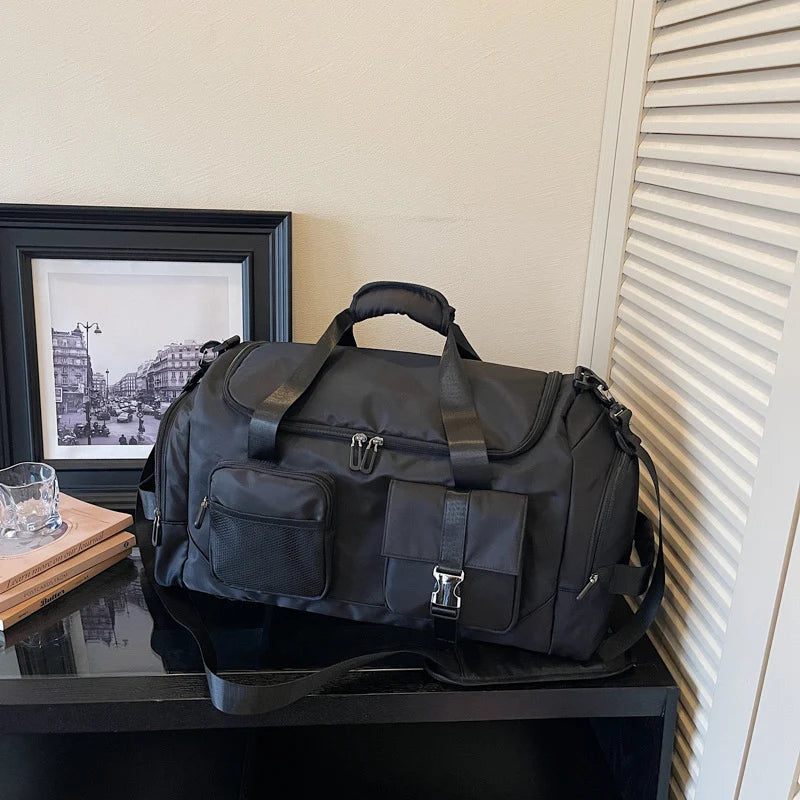 Weekender Duffel Bag Water-Resistant Multi-Compartment Padded Shoulder Strap