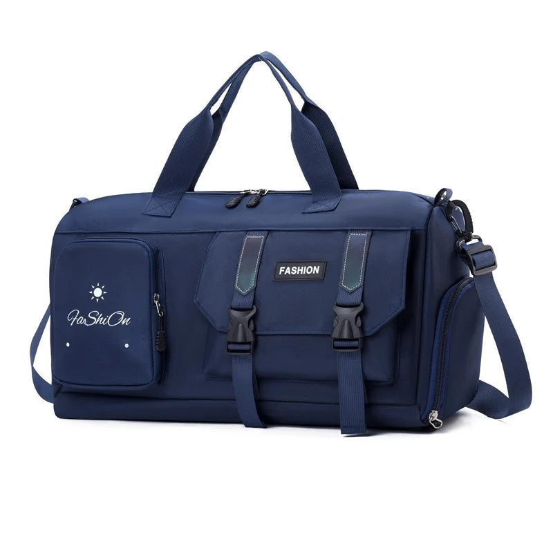 Weekender Duffel Bag Water-Resistant Multiple Compartments Adjustable Strap
