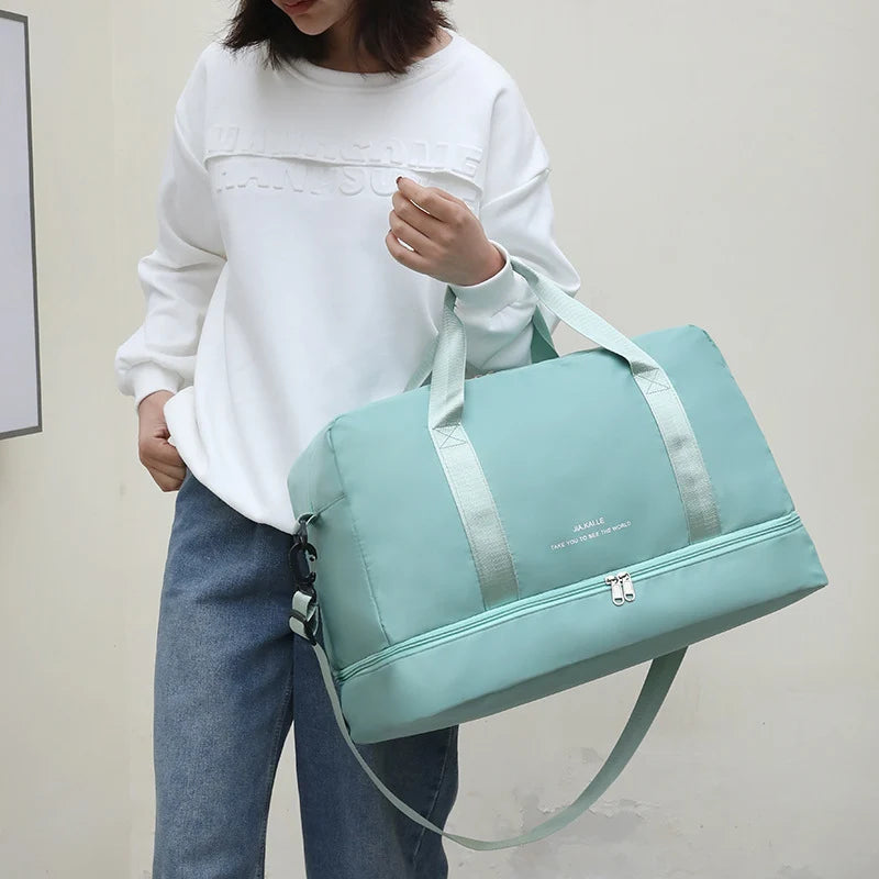 Weekender Duffle Multi-Pocket Water-Resistant Padded Handles & Adjustable Strap