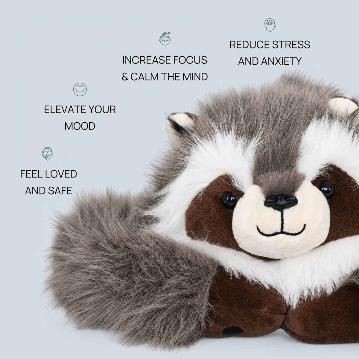 Weighted Stuffed Animal Raccoon Extra-Long Arms