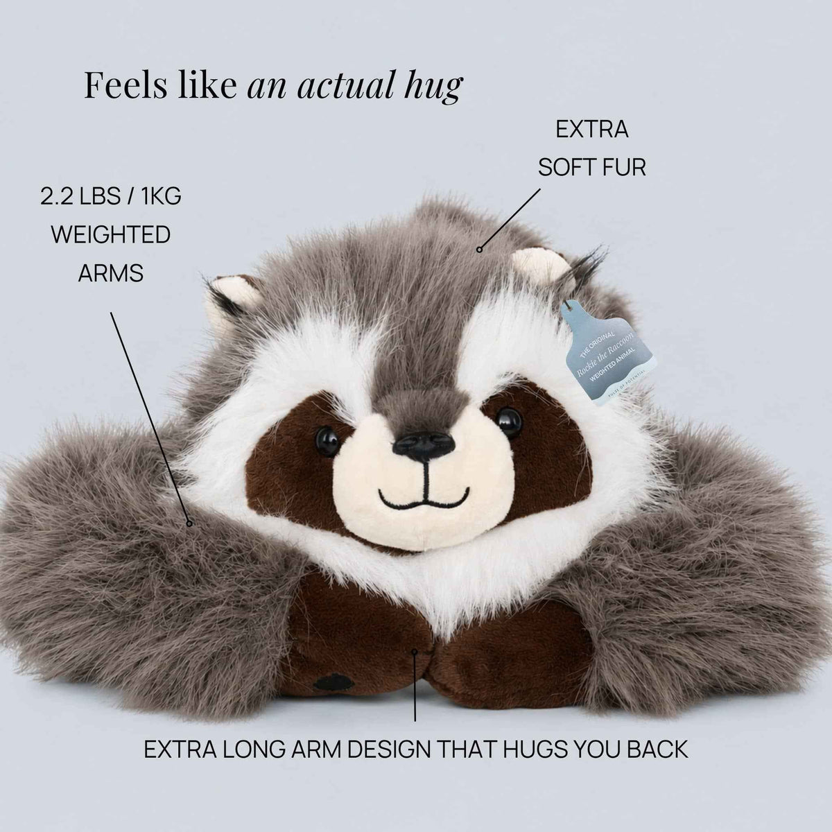 Weighted Stuffed Animal Raccoon Extra-Long Arms