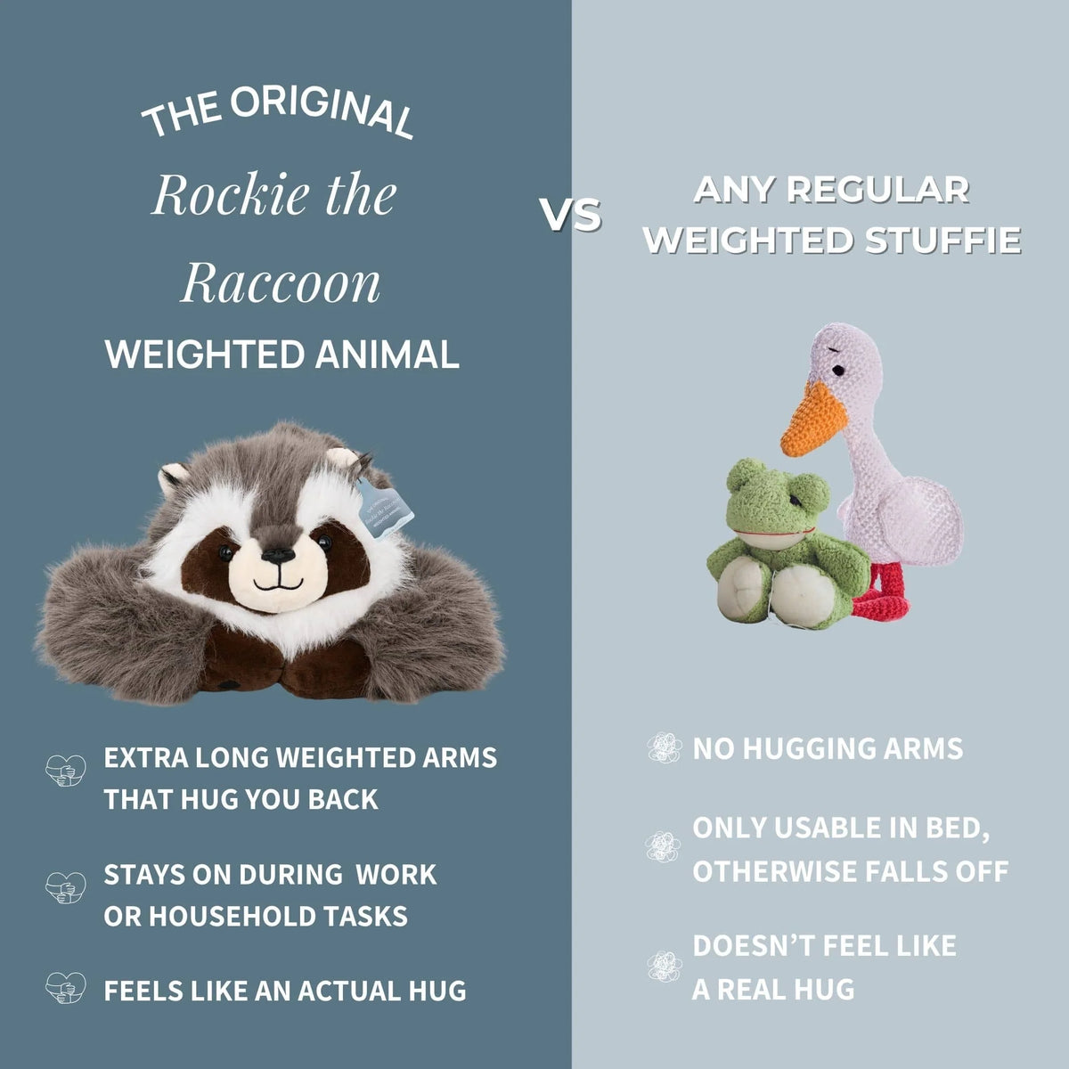 Weighted Stuffed Animal Raccoon Extra-Long Arms