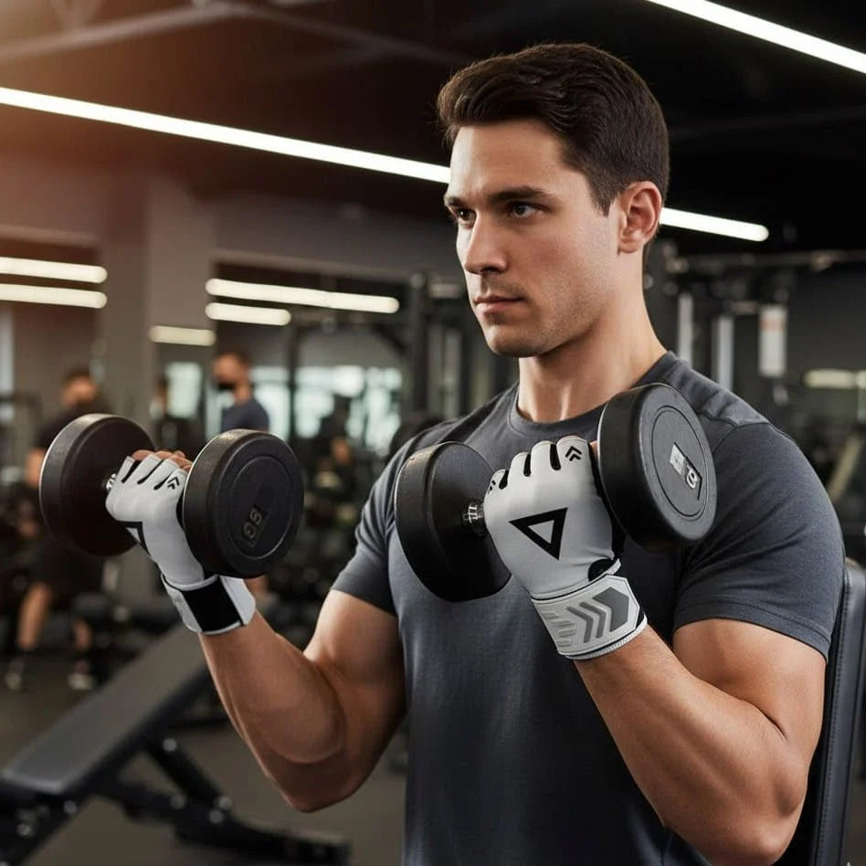 Weightlifting Gloves Breathable Mesh Padded Palms Non-Slip Grip