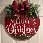 Welcome Sign Merry Christmas Wooden Rope Hanger Weather-Resistant