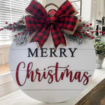 Welcome Sign Merry Christmas Wooden Rope Hanger Weather-Resistant