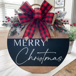 Welcome Sign Merry Christmas Wooden Rope Hanger Weather-Resistant