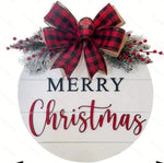 Welcome Sign Merry Christmas Wooden Rope Hanger Weather-Resistant