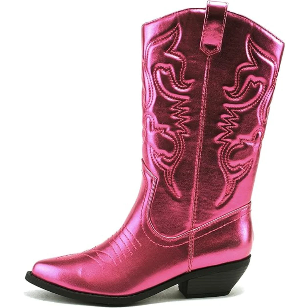 Western Boots Knee-High Pointed Toe Cushioned Insole