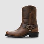 Western Boots Tall Shaft Harness Strap Cushioned Insole