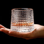 Whiskey Glasses Rotating Lead-Free Crystal Dishwasher-Safe