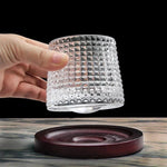 Whiskey Glasses Rotating Lead-Free Crystal Dishwasher-Safe