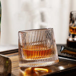 Whiskey Glasses Rotating Lead-Free Crystal Dishwasher-Safe