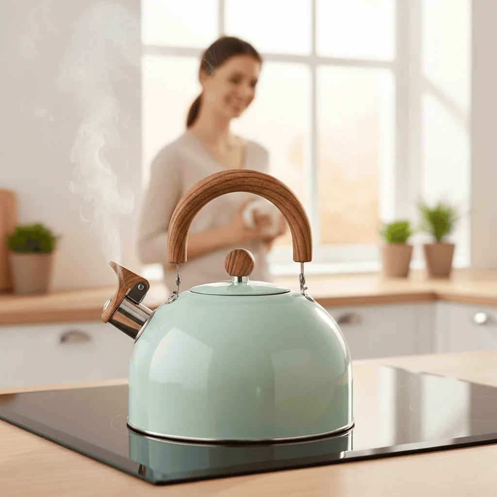 Whistling Kettle Stainless Steel 2.6 Quart Heat-Insulating Handle