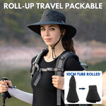 Wide Brim Sun Hat UPF50+ Ponytail Hole Packable
